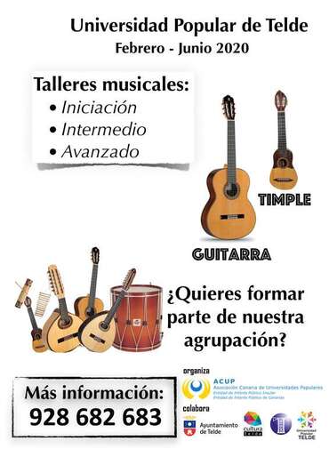 La Universidad Popular de Telde amplía su abanico de cursos con estos dos nuevos talleres musicales (Foto TA)